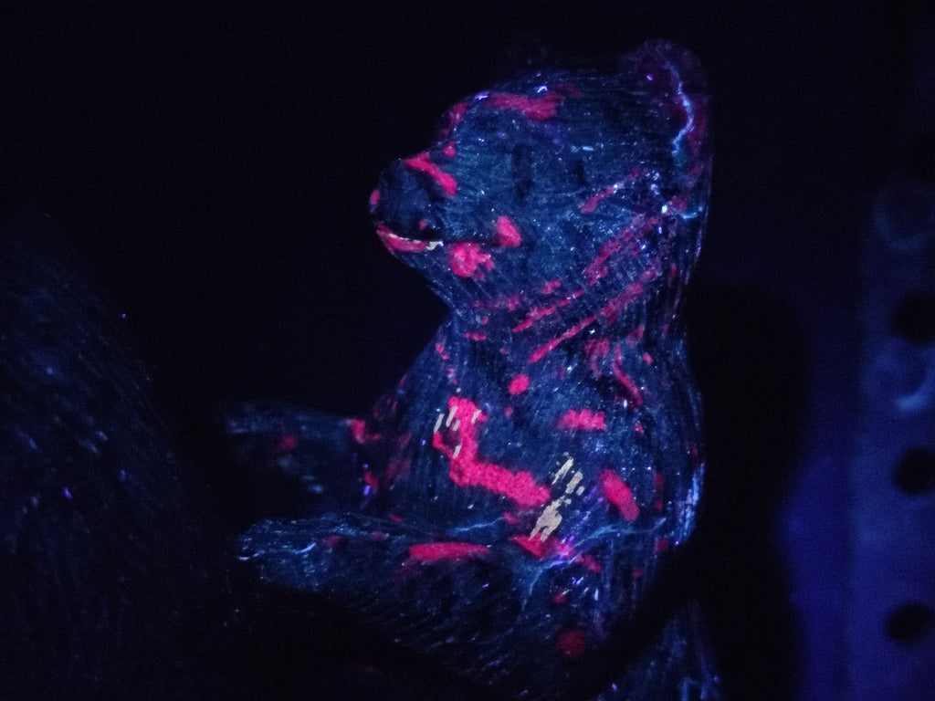 Polished Rare Hand Made Ruby Zoisite Mamma Bear and Cubs Carving x 1 From Tanzania