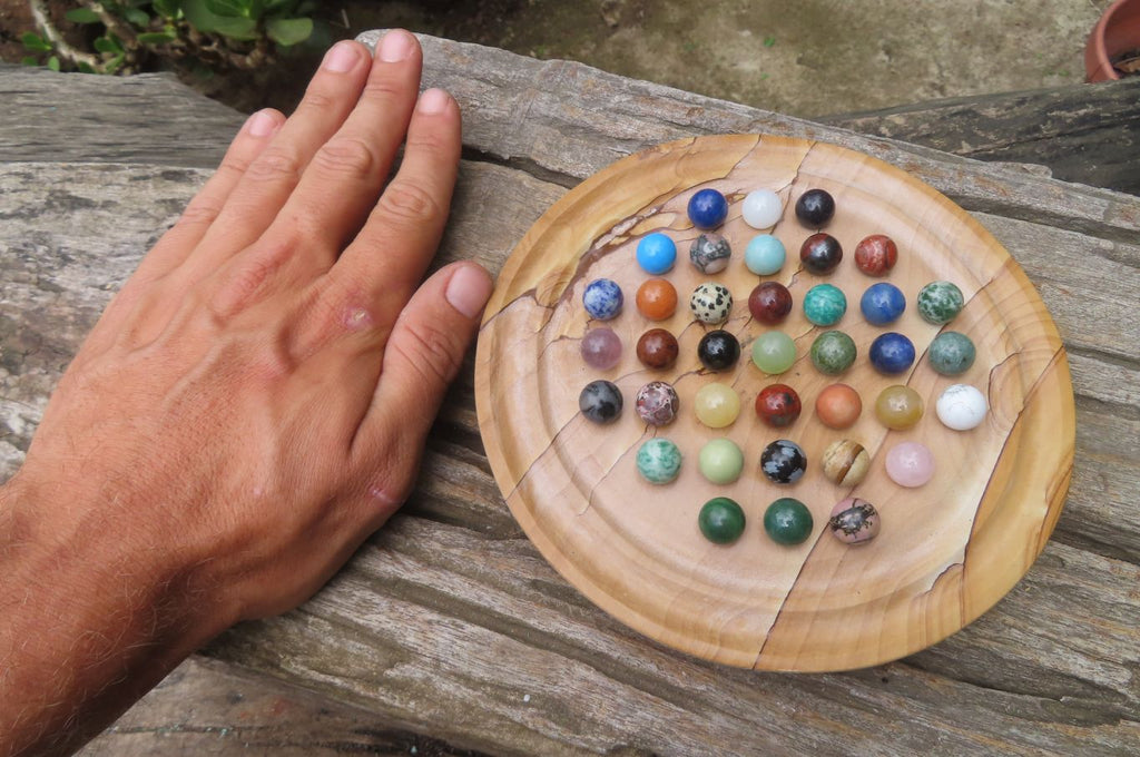 Hand Made Vintage Namibian Picture Stone Gemstone Solitaire Set - Sold Per Item - From Namibia