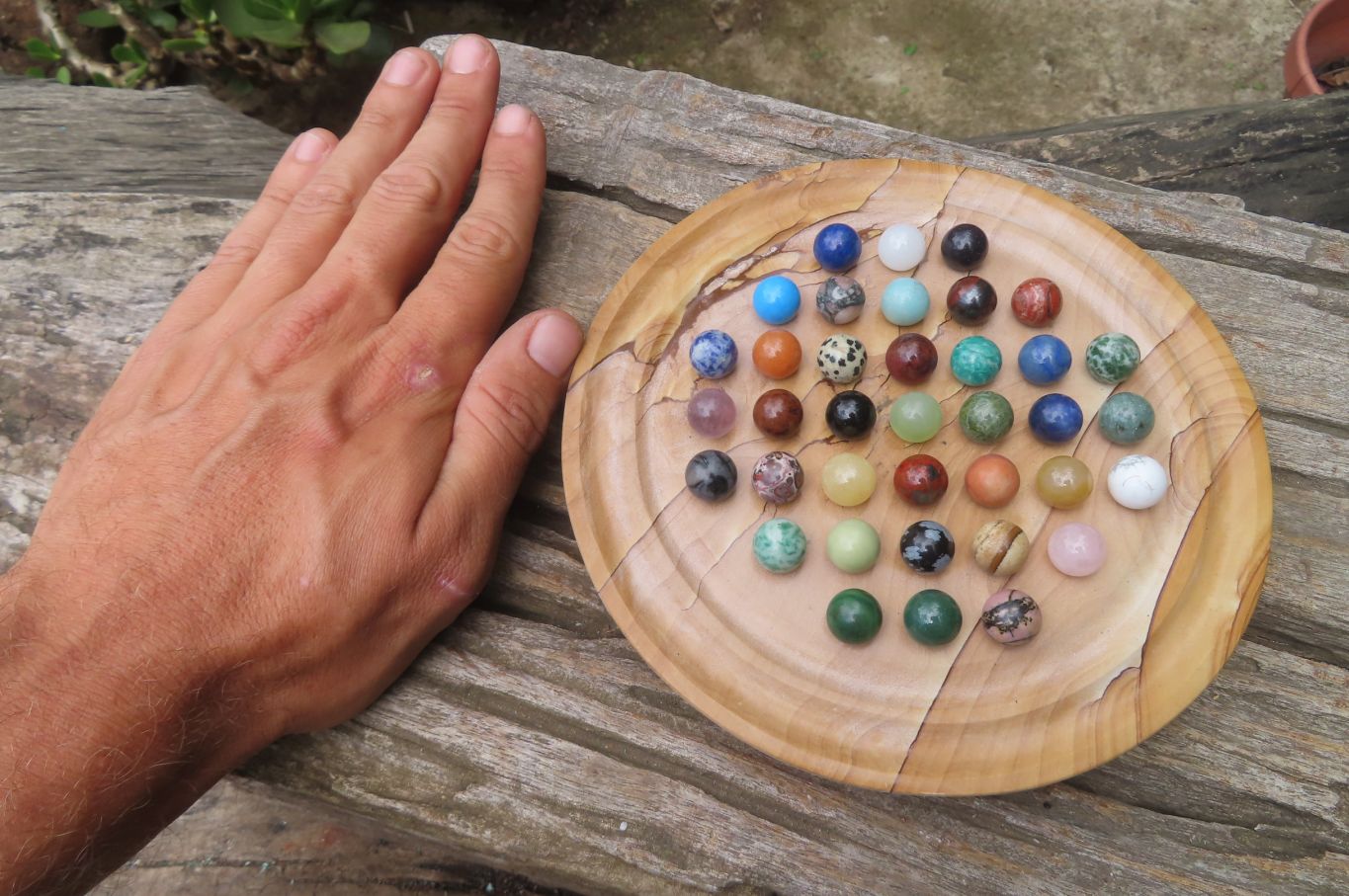 Hand Made Vintage Namibian Picture Stone Gemstone Solitaire Set - Sold Per Item - From Namibia