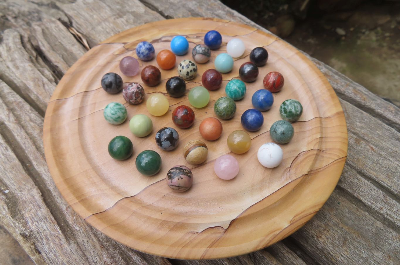 Hand Made Vintage Namibian Picture Stone Gemstone Solitaire Set - Sold Per Item - From Namibia