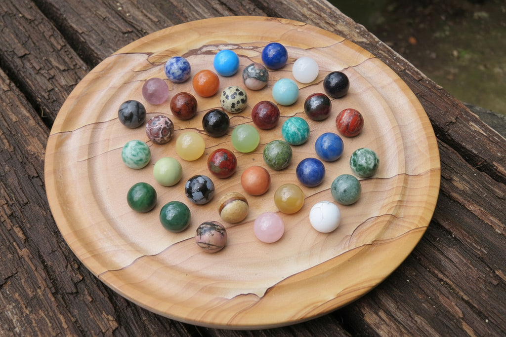 Hand Made Vintage Namibian Picture Stone Gemstone Solitaire Set - Sold Per Item - From Namibia