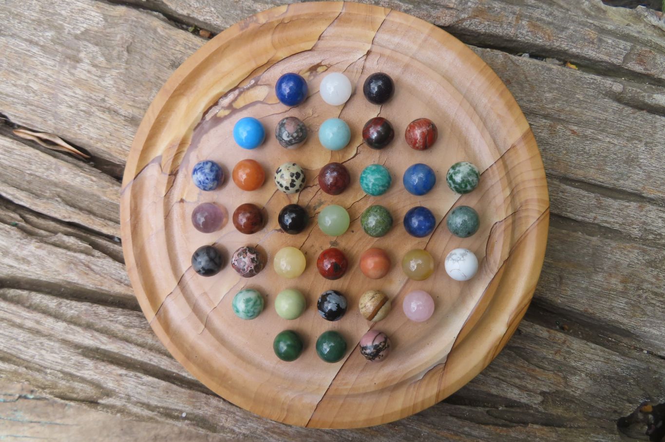 Hand Made Vintage Namibian Picture Stone Gemstone Solitaire Set - Sold Per Item - From Namibia