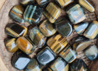 Polished Medium Blue and Gold Variegated Tigers Eye Tumble Stones - Sold Per 1 KG - From South Africa
