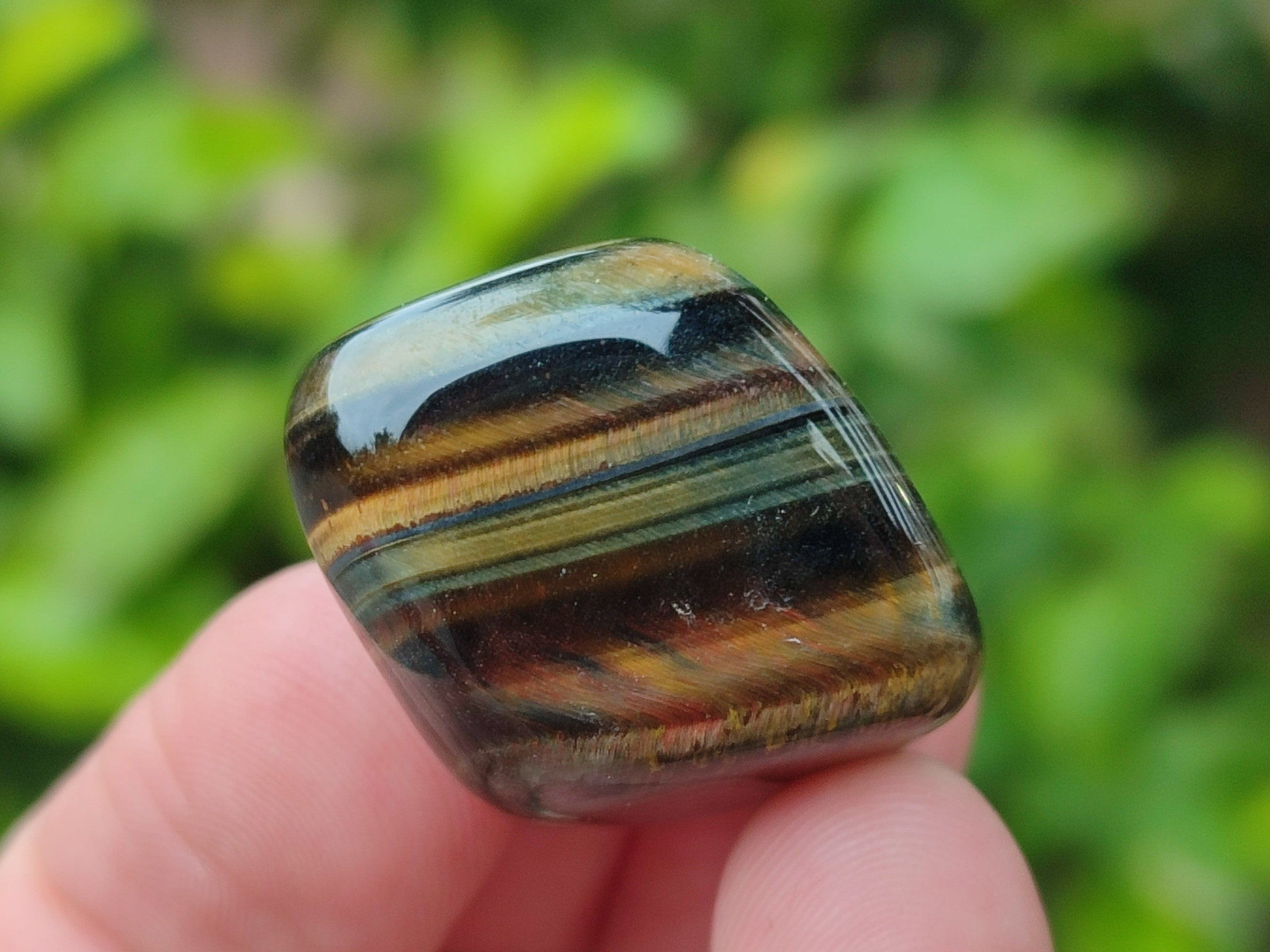 Polished Medium Blue and Gold Variegated Tigers Eye Tumble Stones - Sold Per 1 KG - From South Africa