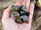 Polished Medium Blue and Gold Variegated Tigers Eye Tumble Stones - Sold Per 1 KG - From South Africa