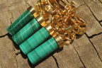 Hand Made Pair of Malachite Cylinder Clip On Earrings - Sold Per Pair - From Congo