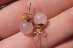 Hand Made Pair of Rose Quartz Stud Earrings - Sold Per Pair - From South Africa