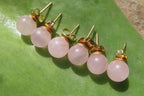 Hand Made Pair of Rose Quartz Stud Earrings - Sold Per Pair - From South Africa