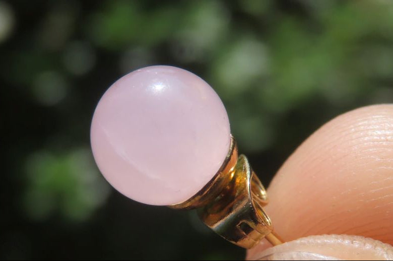 Hand Made Pair of Rose Quartz Stud Earrings - Sold Per Pair - From South Africa