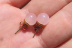 Hand Made Pair of Rose Quartz Stud Earrings - Sold Per Pair - From South Africa