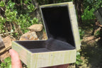 Hand Made African Butter Jade and Jet Stone Jewellery Box x 1 From Southern Africa