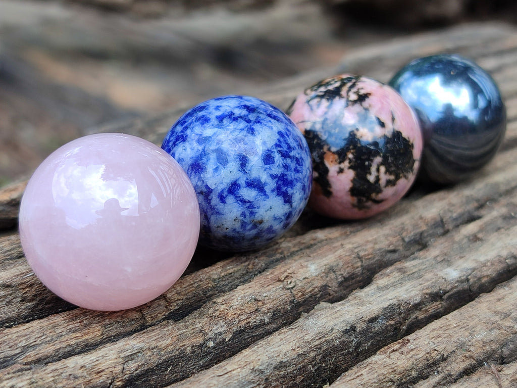 Polished Mixed Gift Box Set of 12 Mini Gemstone Spheres - Sold Per Set - From Southern Africa