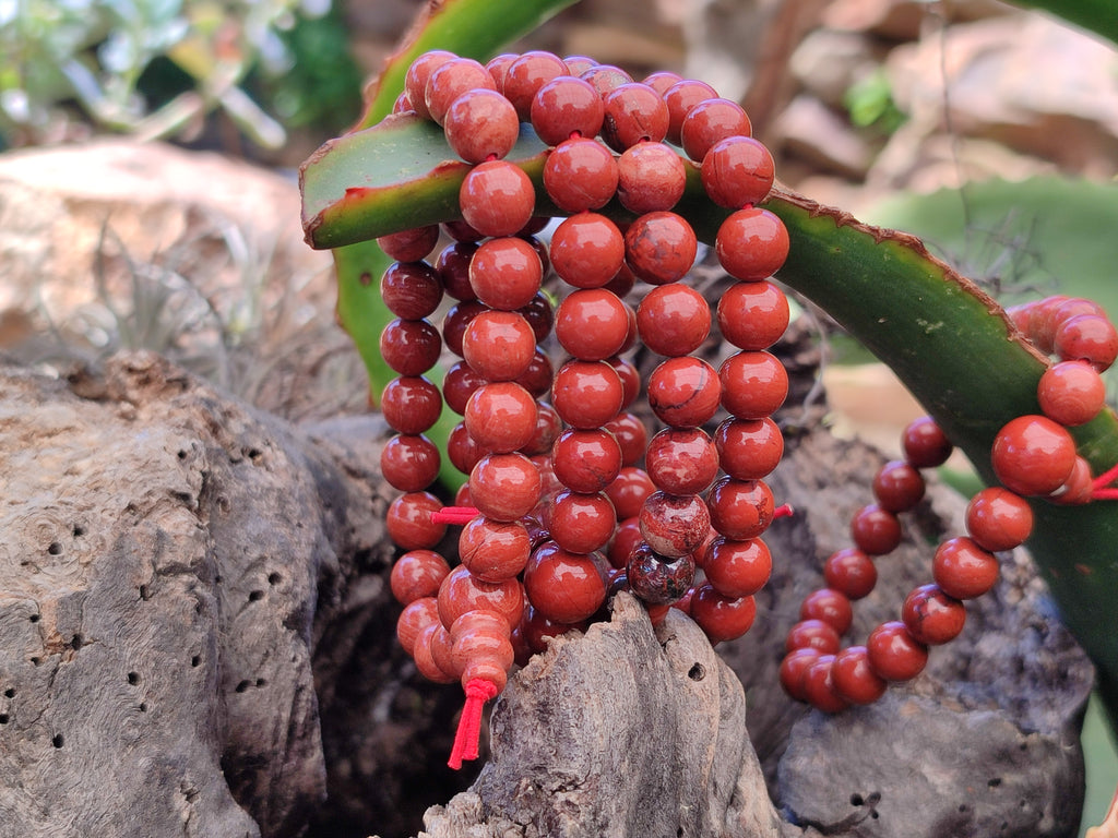 Hand Made Red Jasper Beaded Stretch Buddha Bracelet - Sold Per Item - From South Africa