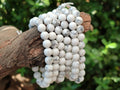 Hand Made Lightning Strike Magnesite - Howlite Beaded Stretch Buddha Bracelet - Sold Per Item - From Zimbabwe