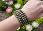 Hand Made Unakite Beaded Stretch Buddha Bracelet - Sold Per Item - From South Africa