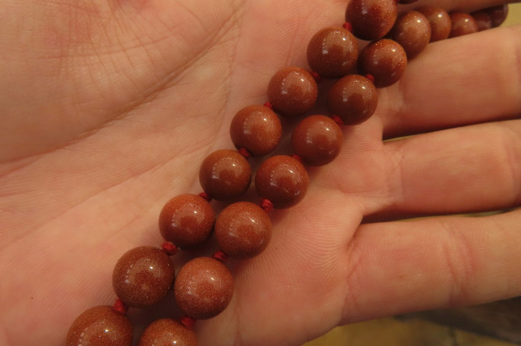 Hand Made Sunstone Ball Shaped Beaded Necklace  - Sold Per Item - From India