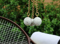 Hand Made Howlite Tennis Ball Keyring - Sold Per Item - From Zimbabwe