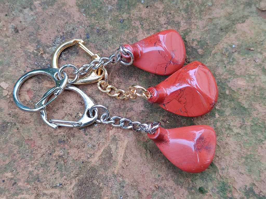 Hand Made Red Jasper Golf 3 Wood Driver, Keyring - Sold Per Item - From South Africa