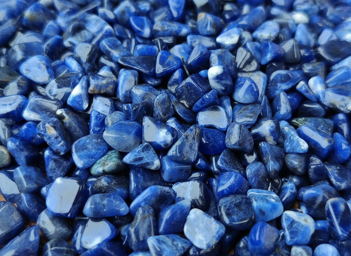 Polished Sodalite Chip Tumble Stones - Sold Per 1 Kg - From Namibia