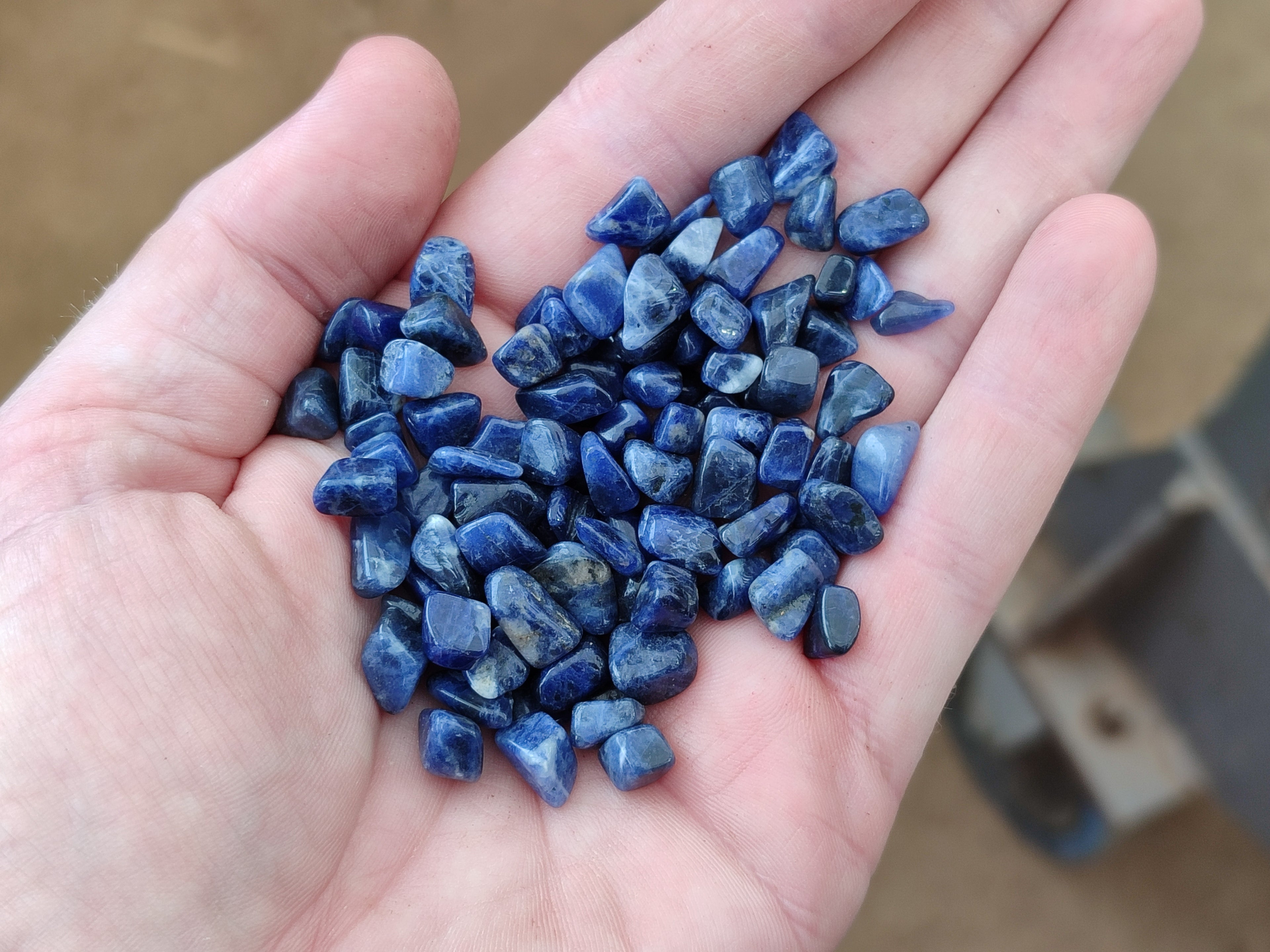 Polished Sodalite Chip Tumble Stones - Sold Per 1 Kg - From Namibia