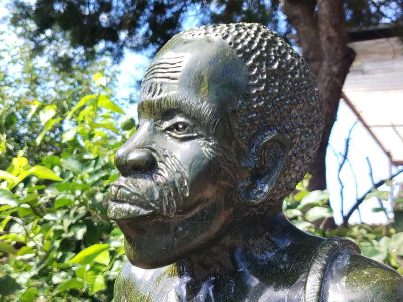 Hand Made XXL Green Verdite Bushman Sculpture x 1 From Zimbabwe