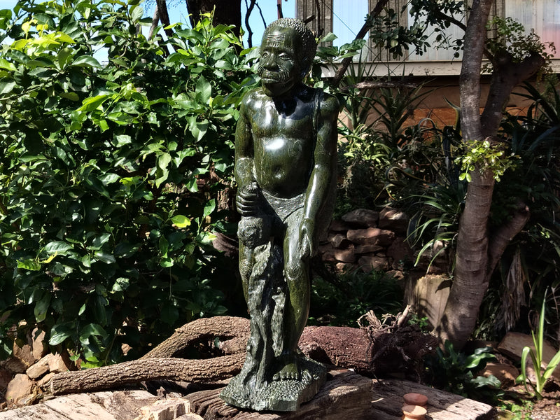 Hand Made XXL Green Verdite Bushman Sculpture x 1 From Zimbabwe
