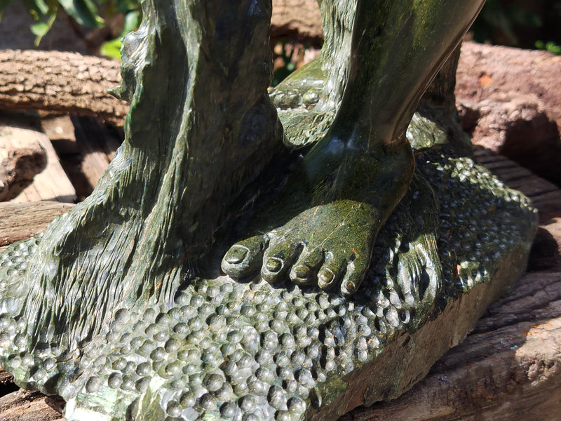 Hand Made XXL Green Verdite Bushman Sculpture x 1 From Zimbabwe
