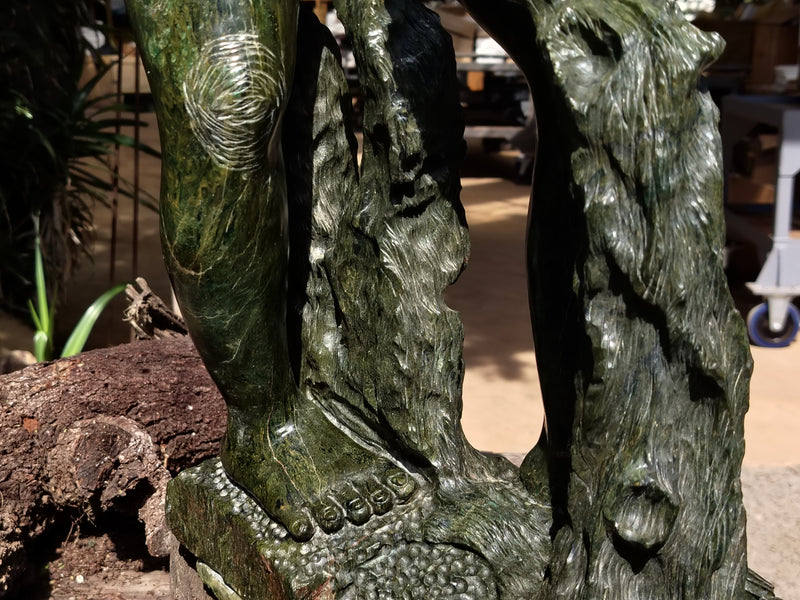 Hand Made XXL Green Verdite Bushman Sculpture x 1 From Zimbabwe