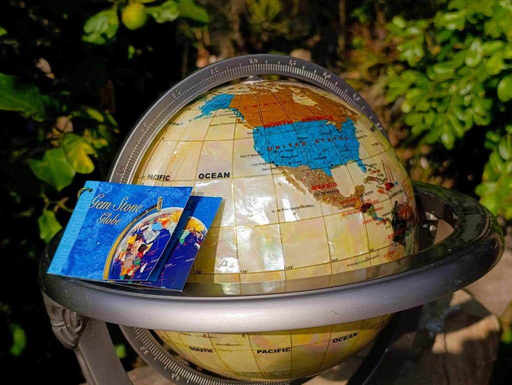 Hand Made Vintage Mother Of Pearl World Globe x 1 From China