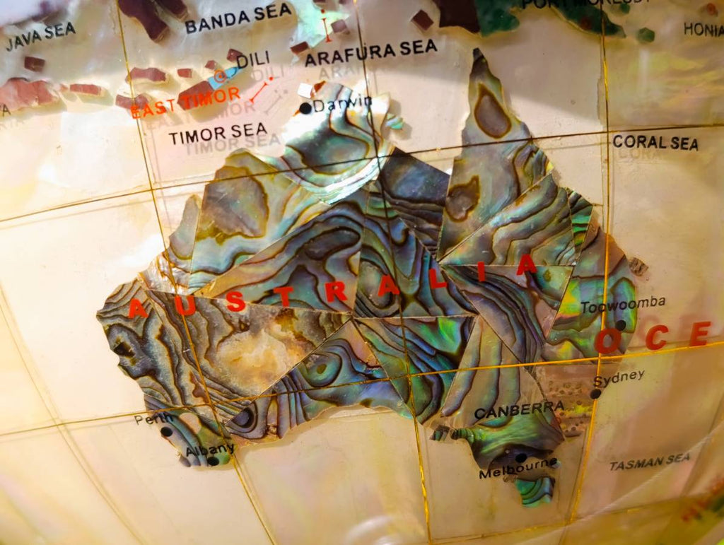 Hand Made Vintage Mother Of Pearl World Globe x 1 From China