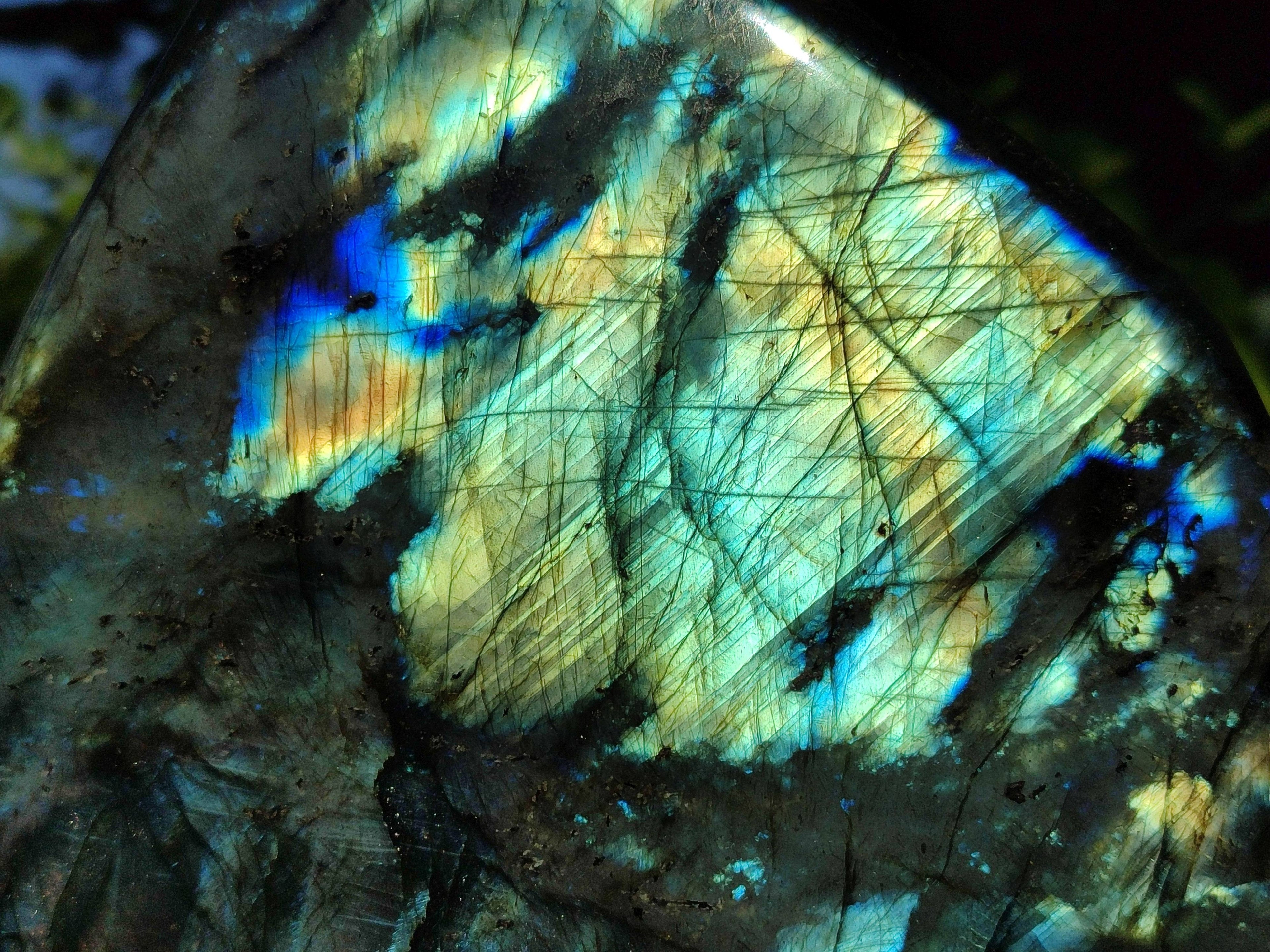 Polished Labradorite Standing Free Form x 1 From Tulear, Madagascar
