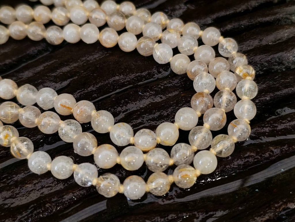 Hand-Made Golden Rutile Bead Necklace - Sold Per Item - From Brazil
