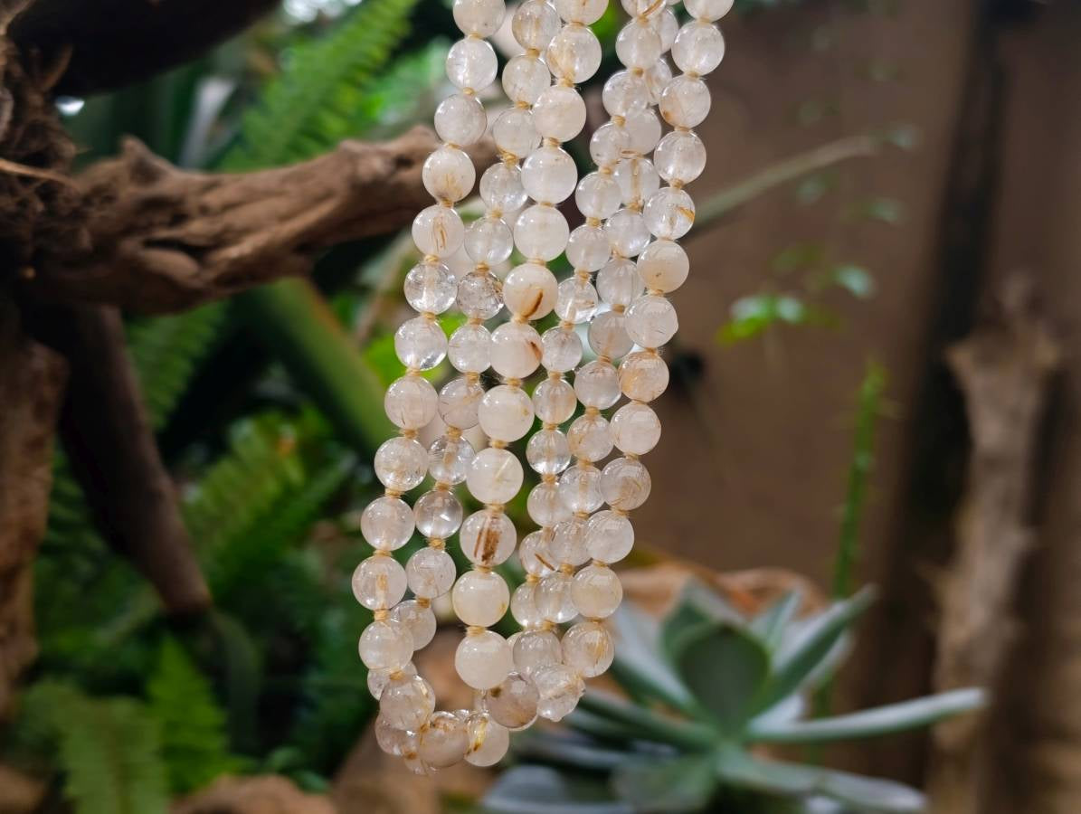 Hand-Made Golden Rutile Bead Necklace - Sold Per Item - From Brazil
