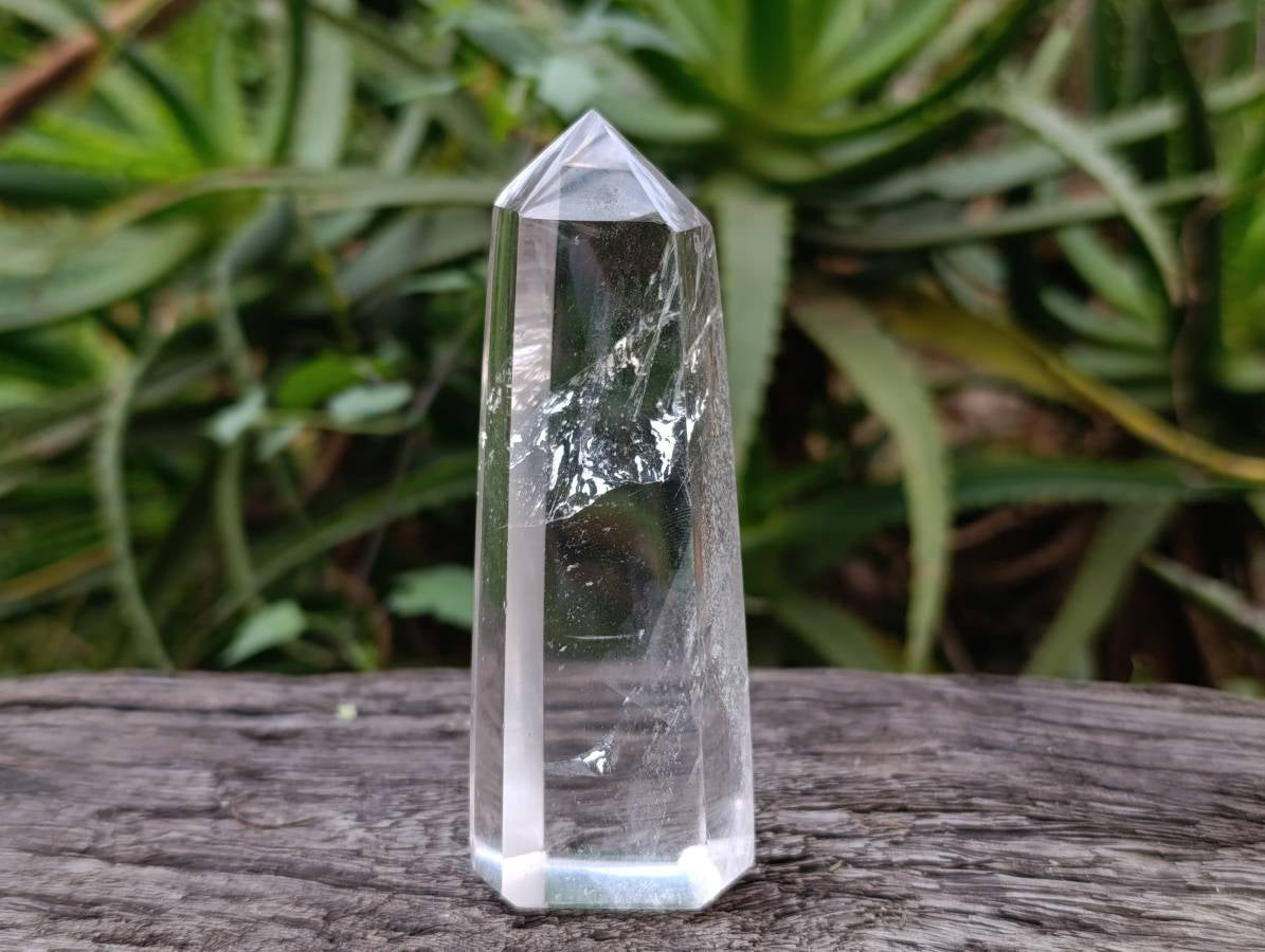 Polished Rainbow-Veil Clear Quartz Crystal x 1 from Madagascar