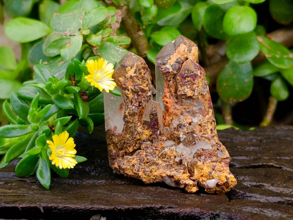 Natural Twin Red Hematoid Quartz Crystal Cluster x 1 From Orange River, South Africa