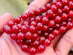 Hand-Made Carnelian Agate Ball Bead Necklace x 1 From Brazil