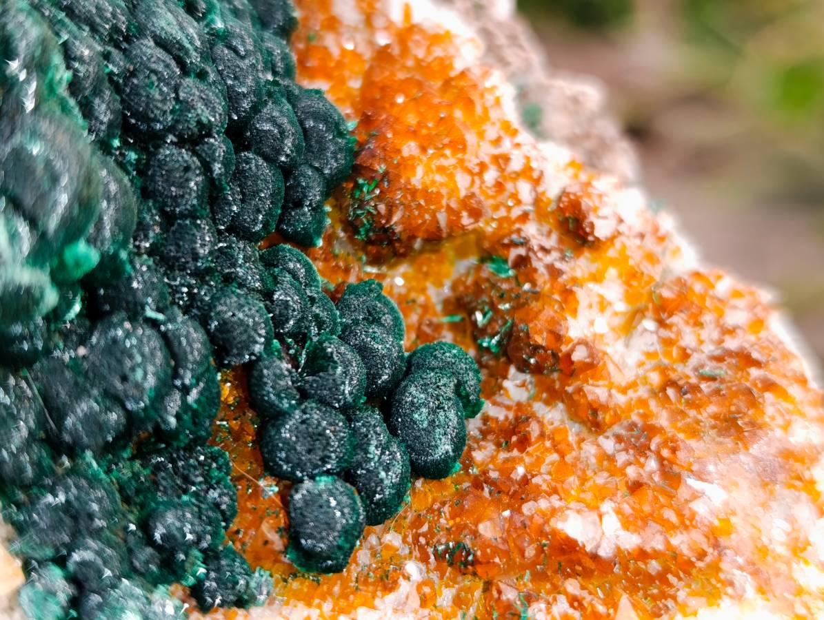 Natural Ball Malachite on Dolomite Matrix Specimen x 1 From Kambove, Congo