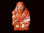 Hand Made Vintage Brecciated Jasper Figurines of the Far Eastern Gods on Wooden Stands In A Set of 7, From South Africa