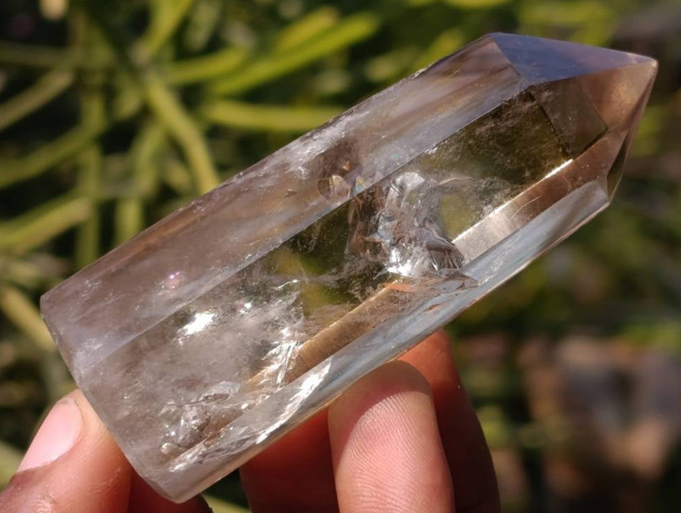 Polished Wispy Phantom Smokey Quartz Crystal x 1 From Anzojorobe, Madagascar