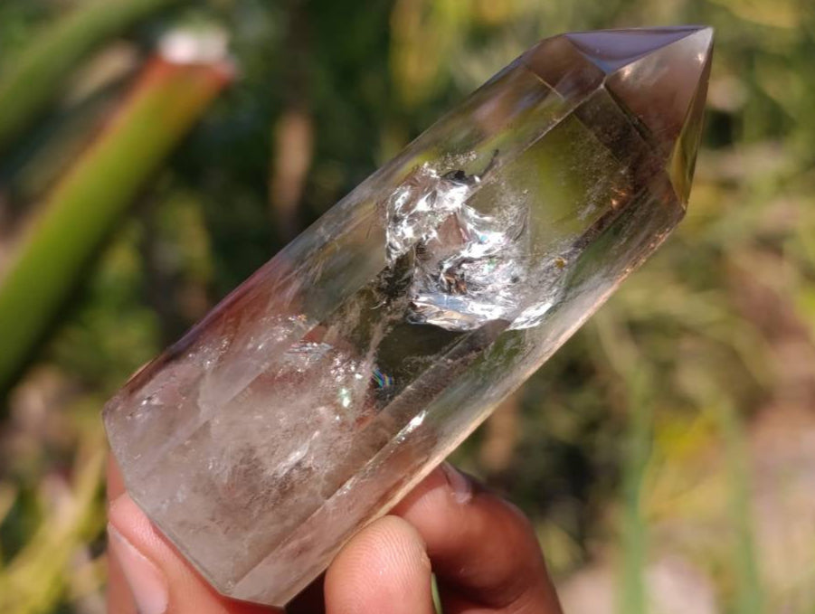 Polished Wispy Phantom Smokey Quartz Crystal x 1 From Anzojorobe, Madagascar