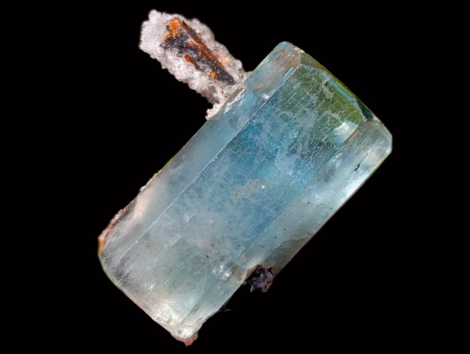 Natural Aquamarine Specimen with Fluorescent Hyalite Opal x 1 From Erongo, Namibia