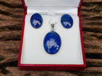 Hand Made Vintage Lapis Lazuli Pendant and Earrings Set in Sterling Silver - Sold Per Set - From Afghanistan
