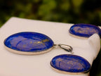 Hand Made Vintage Lapis Lazuli Pendant and Earrings Set in Sterling Silver - Sold Per Set - From Afghanistan