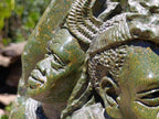 Contented African Couple Large Verdite Carving x 1 From Zimbabwe