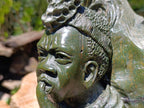 Contented African Couple Large Verdite Carving x 1 From Zimbabwe