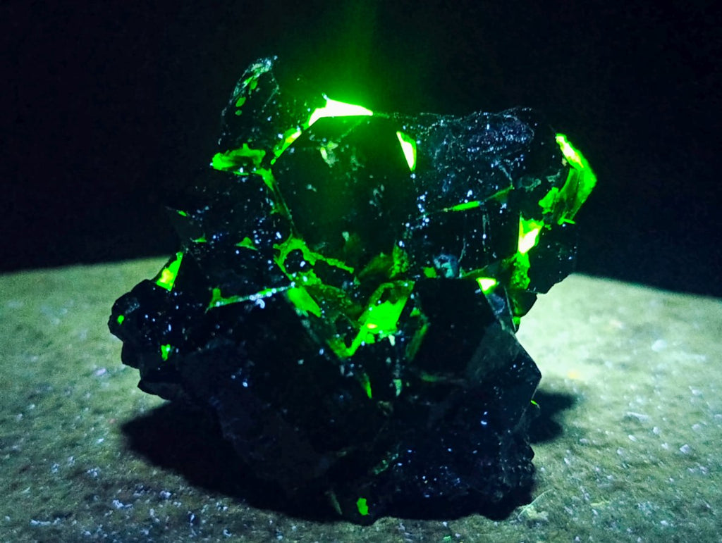 Natural Schorl Black Tourmaline Specimen with Hyalite Opal x 1 From Erongo, Namibia