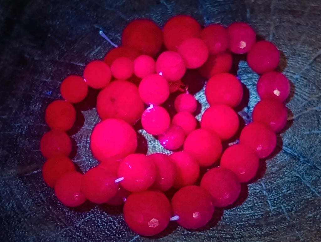 Hand Made Faceted Ruby Bead Necklace x 1 From Karnataka, India