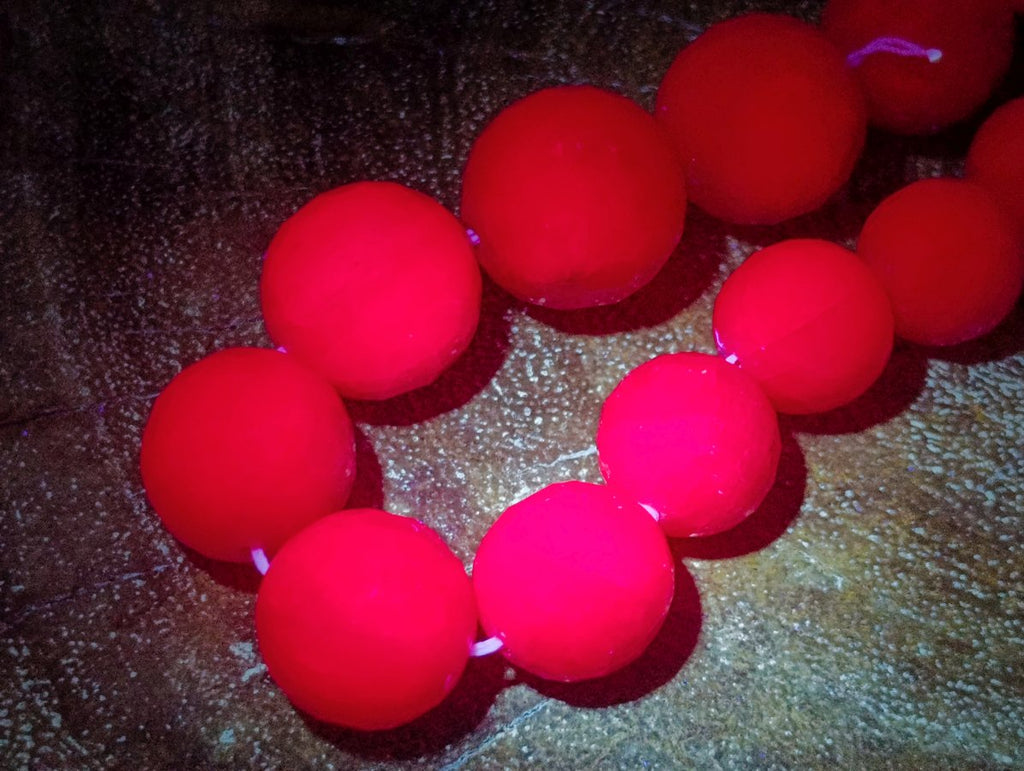 Hand Made Faceted Ruby Bead Necklace x 1 From Karnataka, India