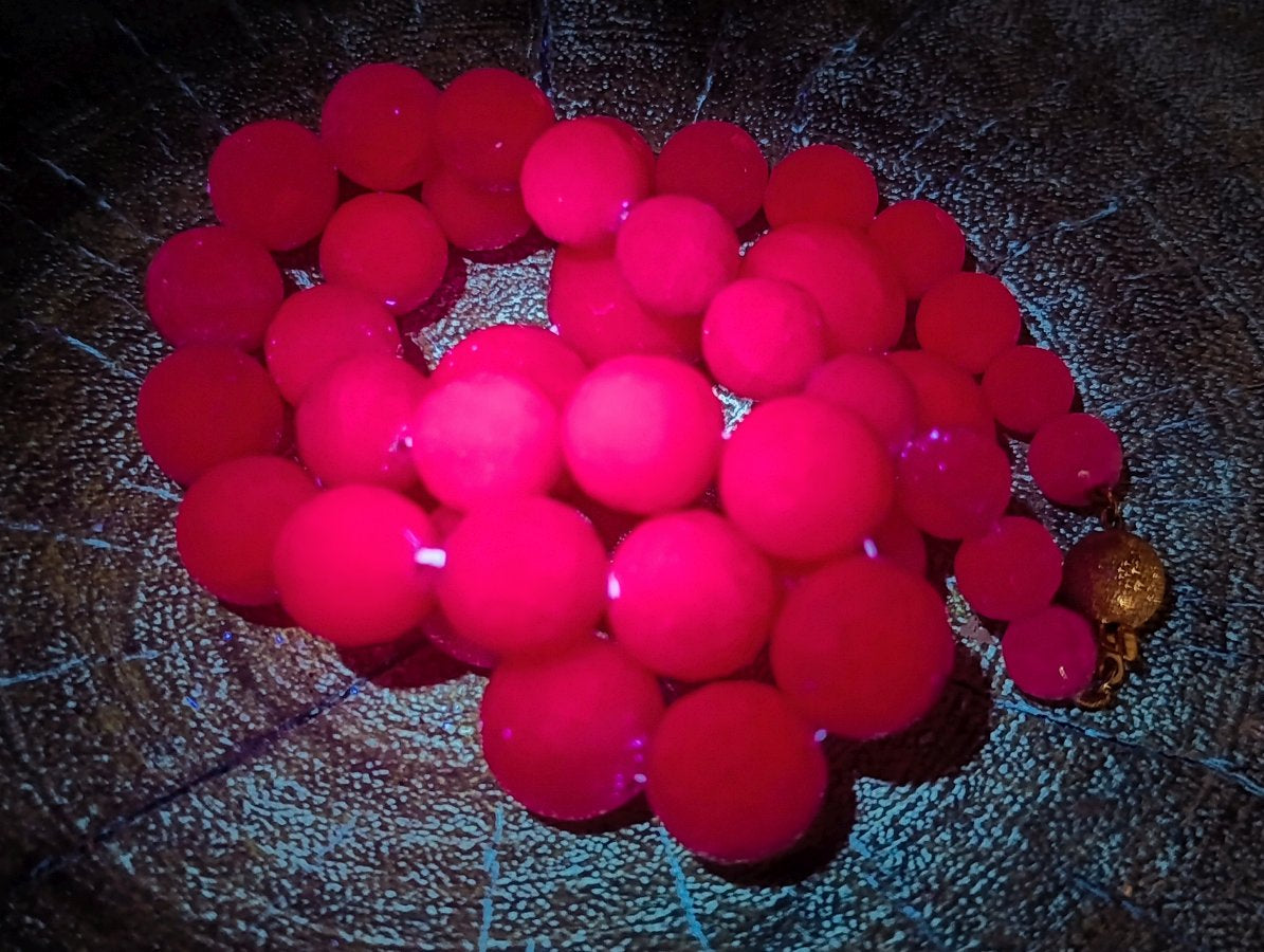 Hand Made Faceted Ruby Bead Necklace x 1 From Karnataka, India