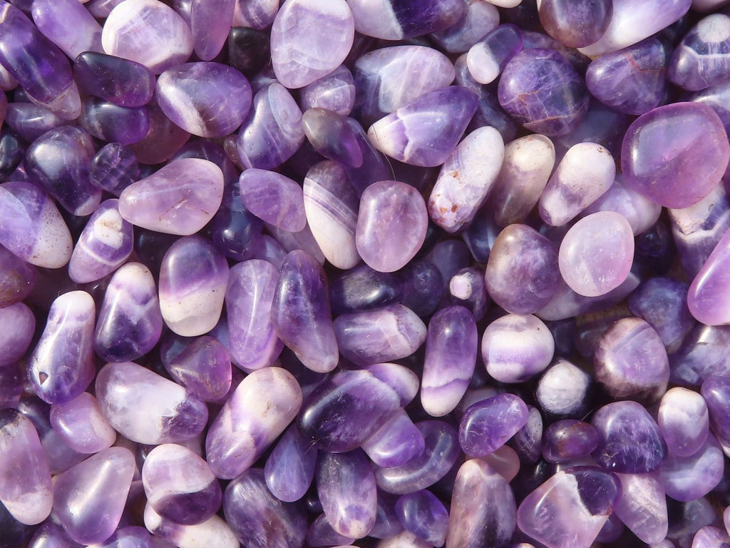 Polished Mini Craft Amethyst Tumble Stones 500g Tub From Zambia (Sold Per Item)